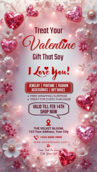Pink Joyful Valentine Sales Promo Ads Instagram Story template