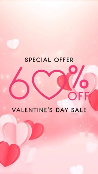 Pink Joyful Valentine’s Day Special Offer Instagram Reel template