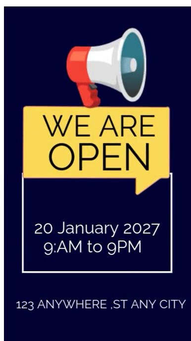 Pink Joyful We Are Open  Digital Display (9:16) template