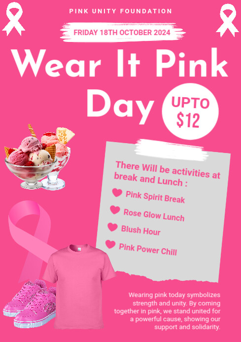 Copy of Pink Joyful Wear It Pink Day A4 | PosterMyWall