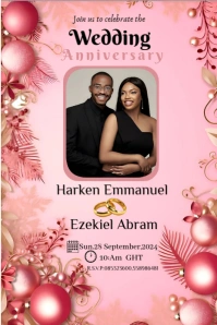 Pink Joyful Weeding Ceremony  Pinterest Graphic template