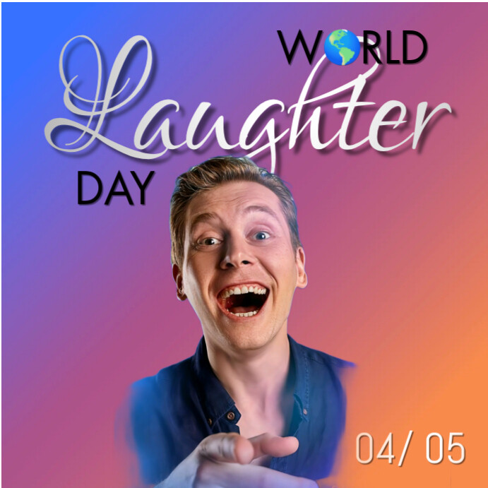 Pink Joyful World Laughter Day Instagram Post template