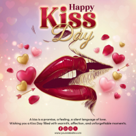 Pink Kiss Day Celebration Instagram Post template