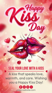 Pink Kiss Day Celebration Instagram Story template