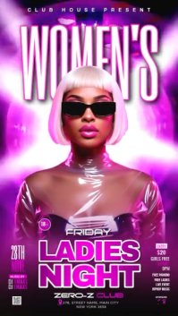 Pink Ladies Night Club Party Instagram Story Video template