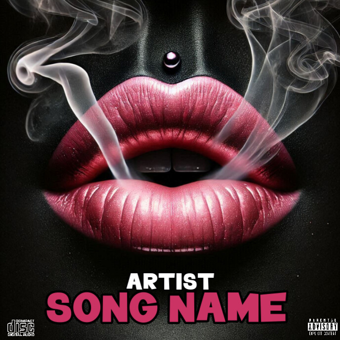 Pink Lips Song Mixtape  Album Cover template
