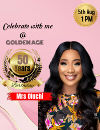 Pink List-based 50 Years Birthday Celebration  Flyer (us Letter) template