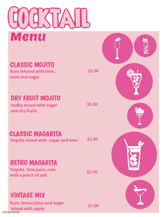 Copy of Cocktail Drinks Menu Flyer (u | PosterMyWall