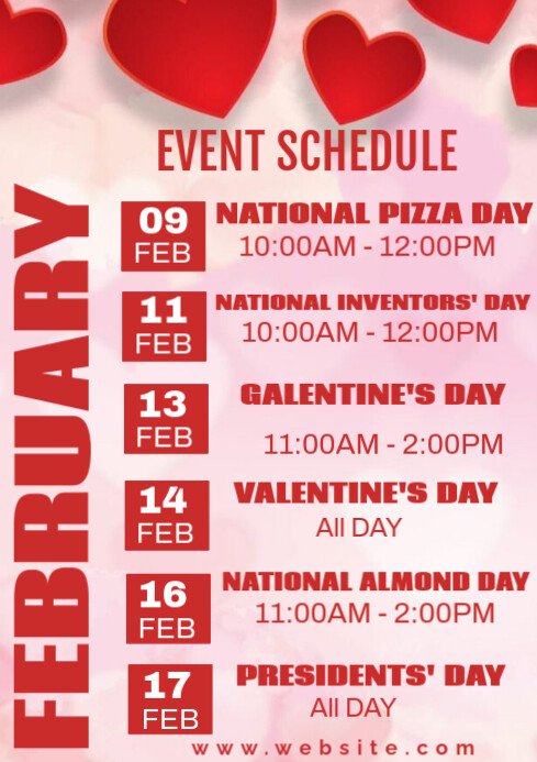 Pink List-based Event Schedule  A4 template