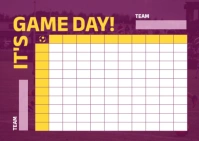 Pink List-based Football Squares Postcard template