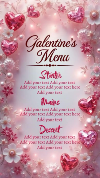 Pink List-based Galentine's Menu Template Whatsapp Status