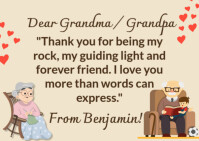 Pink List-based Happy Grandparents Day Greetings  Postcard Открытка template