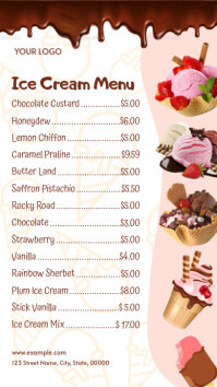 Branco Ice Cream Menu งานแสดงผลงานแบบดิจิทัล Template