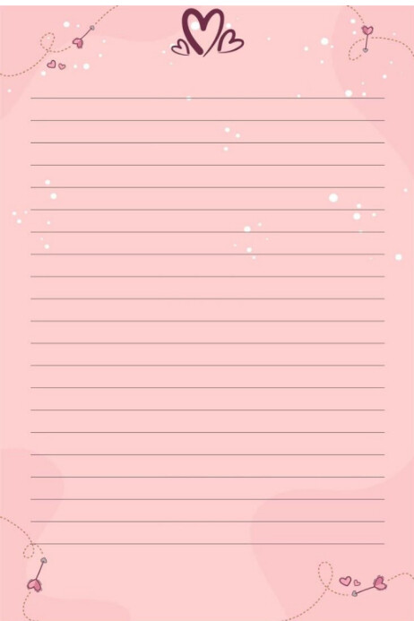 Copy of Pink List-based Pink Notebook Paper For Romantic Love Note ...