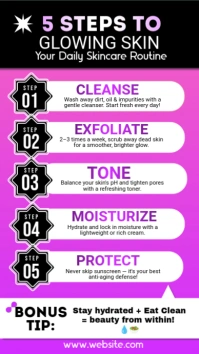 Pink List-based Skincare Routine Infographic Instagram Story template