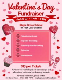 Pink List-based Valentine's Day Fundraiser Flyer (us Letter) template