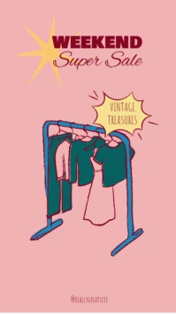Pink List-based Weekend Super Sales Instagram Story Instagram-Story template