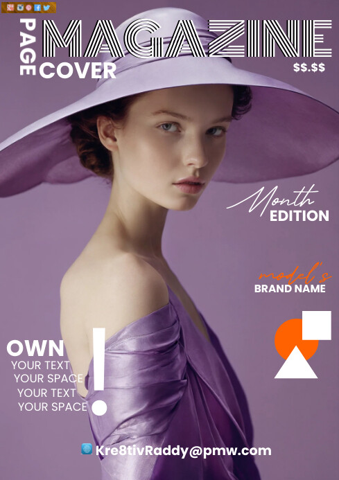 Pink Magazine Cover Page A4 Template | PosterMyWall