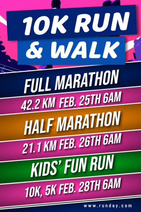 Pink Marathon Event Posters Template | PosterMyWall