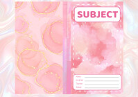 Pink Marble & Gold Foil Notebook Cover A4 template