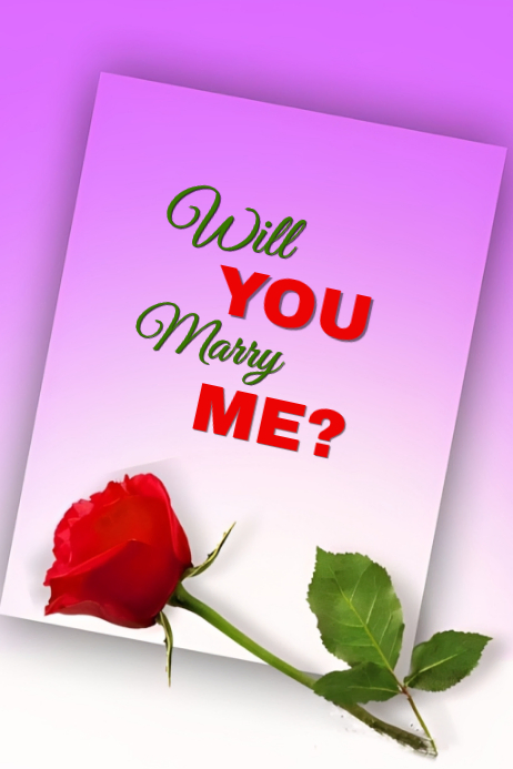 Pink Marriage Proposal Poster Template | PosterMyWall