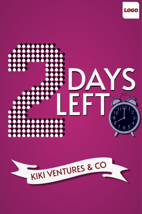 Pink Maximalist 2 Days Countdown Design Poster template