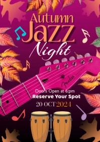 Pink Maximalist Autumn Jazz Night A2 template