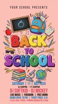 Pink Maximalist Back To School Instagram Reel template