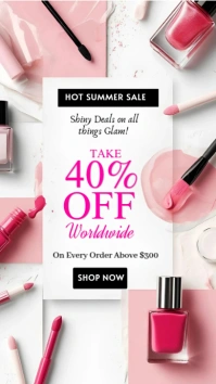 Pink Maximalist Beauty Products Sale Instagram Story Instagram-verhaal template