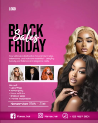 Pink Maximalist Black Friday Sale Flyer Template  Instagram Portrait