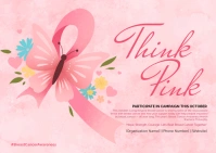 Pink Maximalist Breast Cancer Awareness Month Postcard template