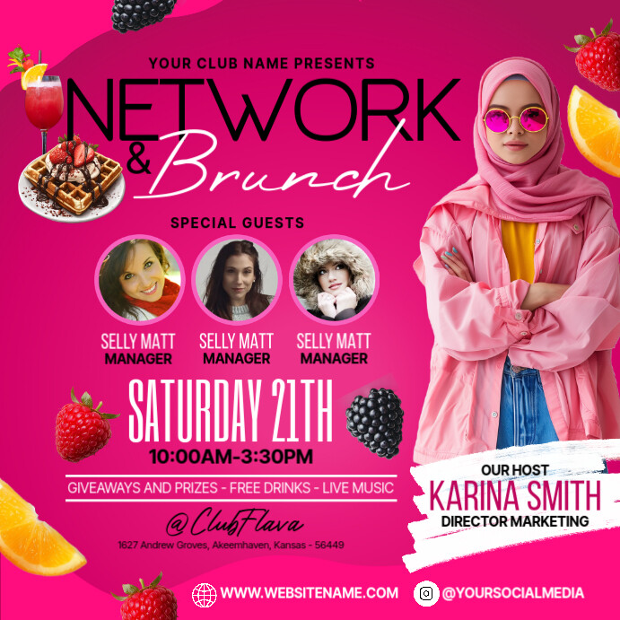 Pink Maximalist Business Conference Instagram Post Template | PosterMyWall