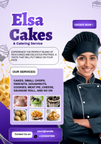 Pink Maximalist Cakes And Confectionery Flyer  A3 template