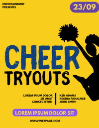 Pink Maximalist Cheer Tryout Flyer (us Letter) template