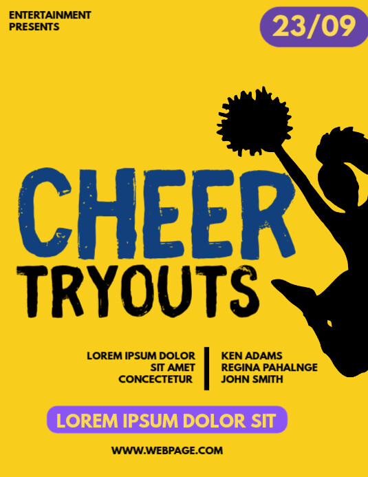 Pink Maximalist Cheer Tryout Flyer (us Letter) Pamflet (VSA Brief) template