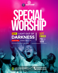 Pink Maximalist Church Flyer  Instagram Portrait template