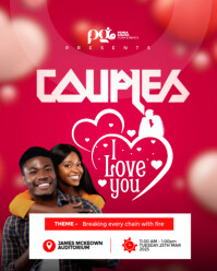 Pink Maximalist Church Love Flyer  Instagram Portrait template