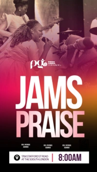 Pink Maximalist Church Praise And Worship Flyer  Instagram Story template