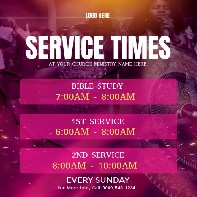 Copy of Pink Maximalist Church Service Times Flyer Instagram Post ...