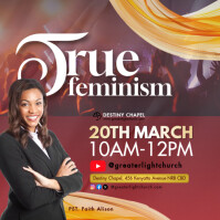 Коричневый Feminism Event Instagram 帖子 Template