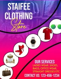 Pink Maximalist Clothing Boutique Flyer (us L template