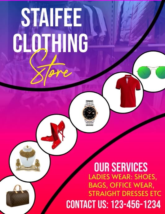 Pink Maximalist Clothing Boutique Flyer (us L template
