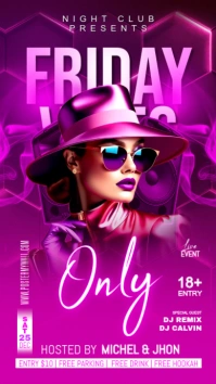 Pink Maximalist Cocktail Party Flyer, Girls Night Out, Latin Night Flyer Promo Poster, Latin Party P Historia de Instagram template