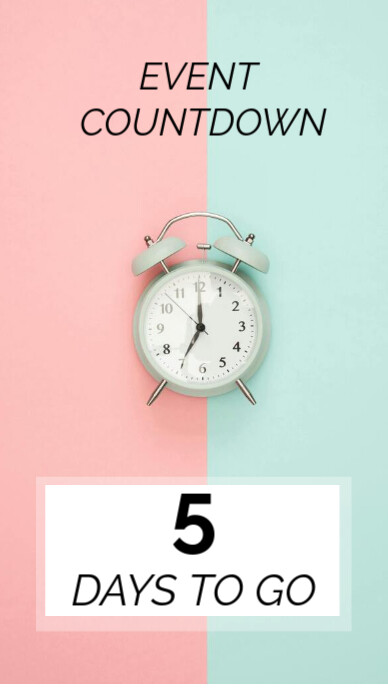 Pink Maximalist Creative Event Countdown Design 5 Days Left Instagram Story template