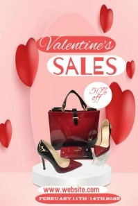 Pink Maximalist Customizable Valentine's Sales Flyer  Pinterest Graphic template
