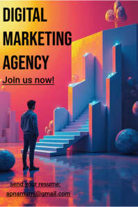 Pink Maximalist Digital Marketing Agency Flyers  Poster Iphosta template