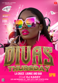 Pink Maximalist Divas Thursday  A4 template