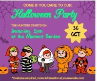 Pink Maximalist Editable Halloween Costume Party Flyer With Spooky Illustrations And Bold Fonts Larg Retângulo grande template