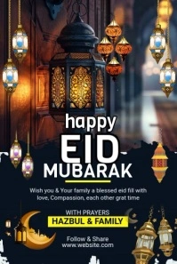 Pink Maximalist Eid Greetings Template Pinterest Graphic