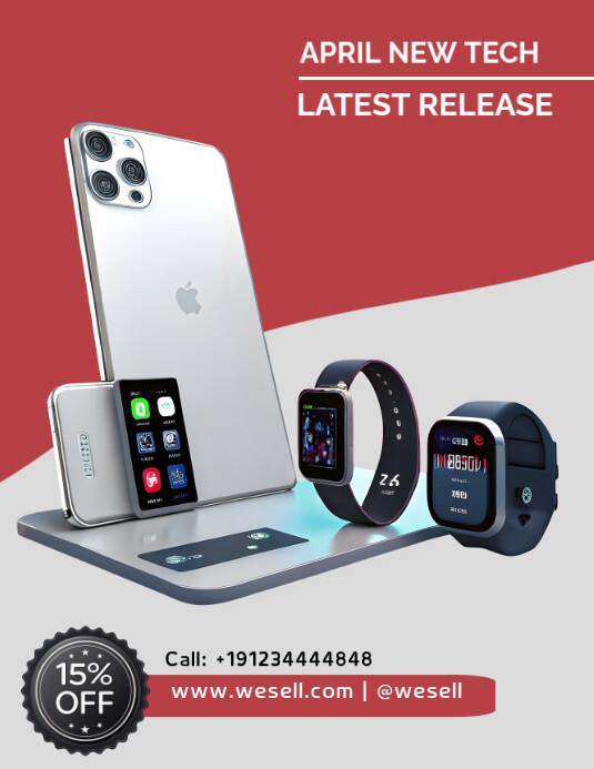 Pink Maximalist Elevate Your Tech Game: Discover April's Hottest Releases, Iphone 16 Iphone 14 Pro M Flyer (US Letter) template